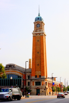 West Side public market and clocktower.